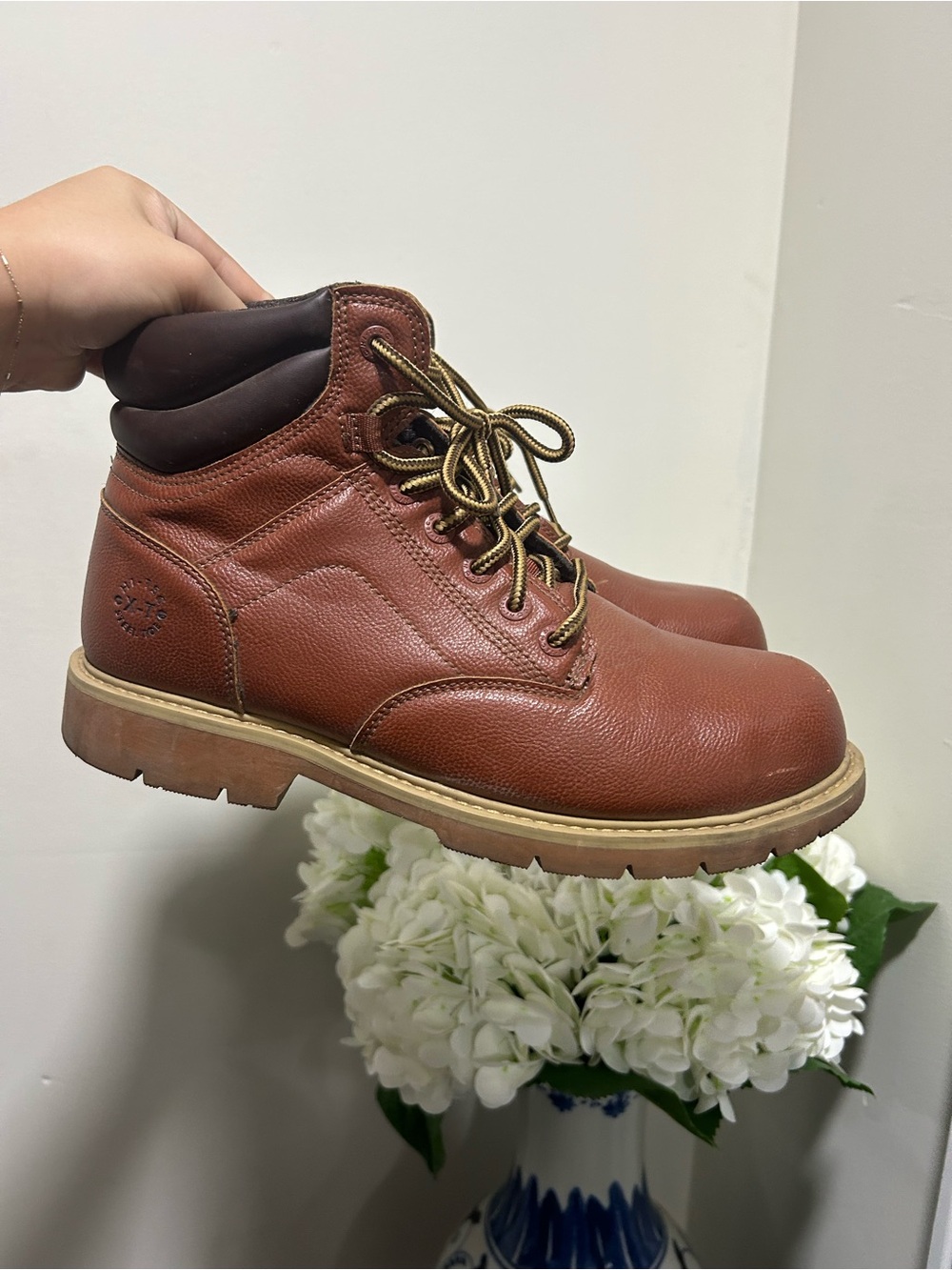 Hi-Tec Men's Chestnut Brown Lace-Up Work Boots